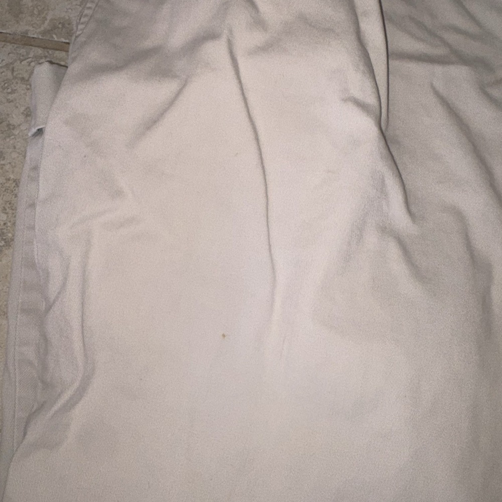 Vintage Polo Ralph Lauren Hammond Chino Pants Men 40x30 Ivory Pleated Small Spot - Picture 2 of 8
